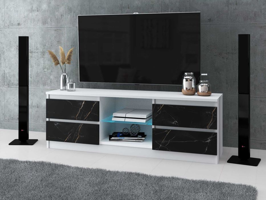 Szafka Pod Telewizor RTV Nowoczesna Quattro 138cm 4 Szuflady Szeroka