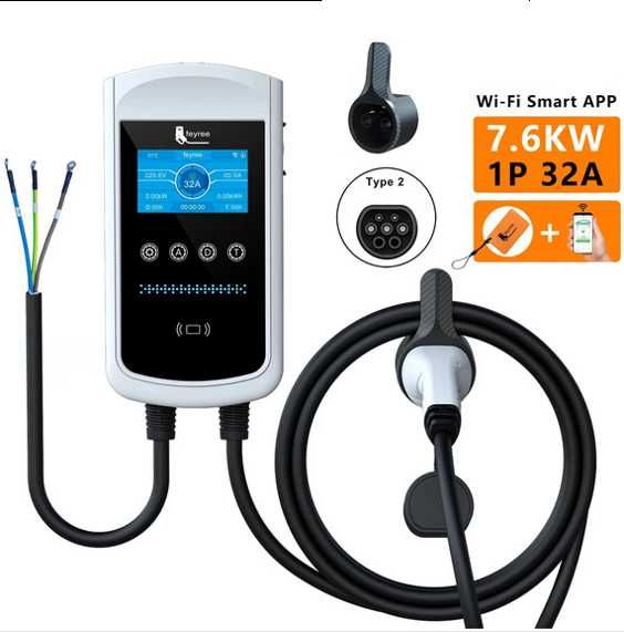 Wallbox Carregador 7,6 kw - 32 A - C/ APP - elétricos e híbridos