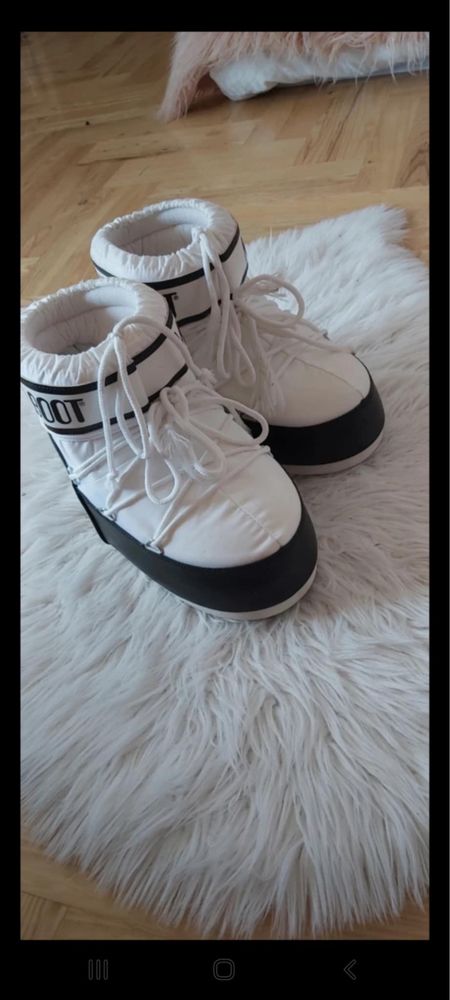 Moonboot sznurowane biale sniegowce  zimowe moon boot