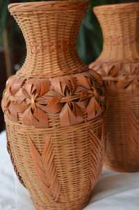 wazon świecznik eco ręcznie pleciony bambus trawa morska