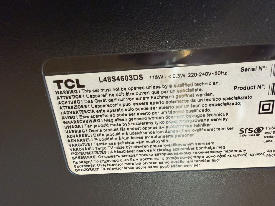 Telewizor TCL L48S4603DS - 48 cali, Full HD, 3D