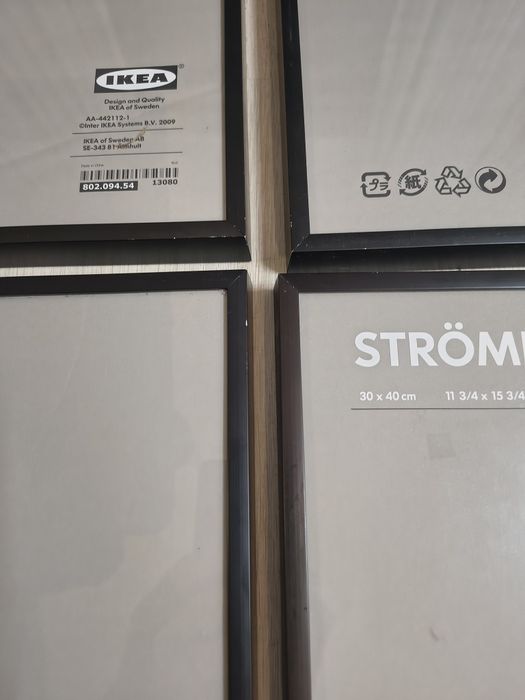 Ikea Stromby 30x40cm, ramki aluminiowe 9szt.