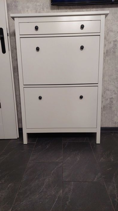 IKEA HEMNES | Szafka na buty - 2 przegrody Biały | 89x30x12