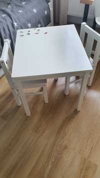 Stolik i 2 krzesełka Ikea Kritter białe dziecięce