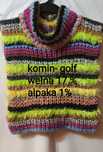 Golf komin bawełna wełna alpaca Hippie