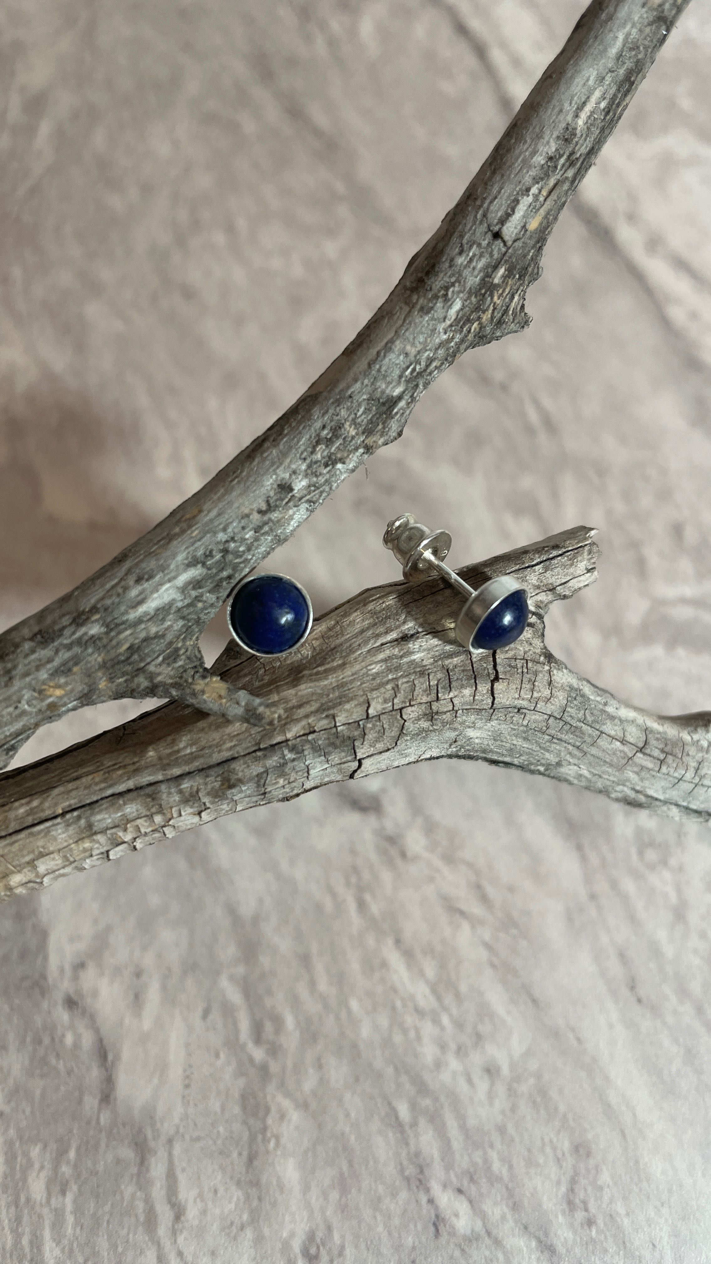 Srebrne kolczyki lapis lazuli