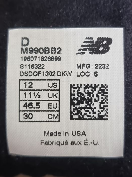 Оригінал 100% чоловічі кросівки New Balance 990v2   EUR 46.5