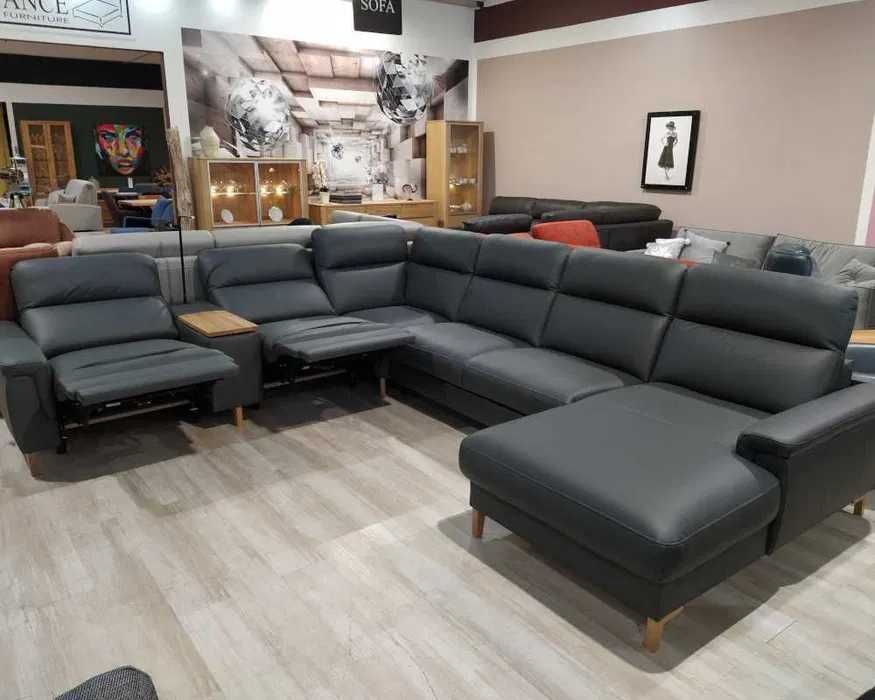 Narożnik z funkcją relax, spania skóra MIA Bydgoskie Meble Promocja