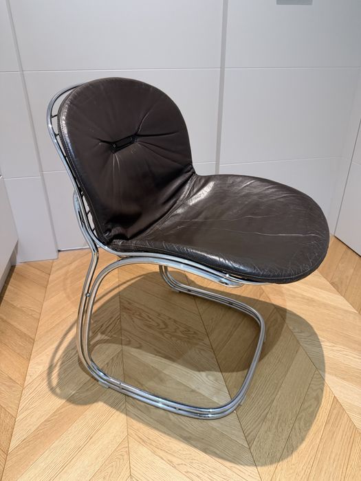 Krzesło chromowane Sabrina, Gastone Rinaldi lata 70/80 vintage