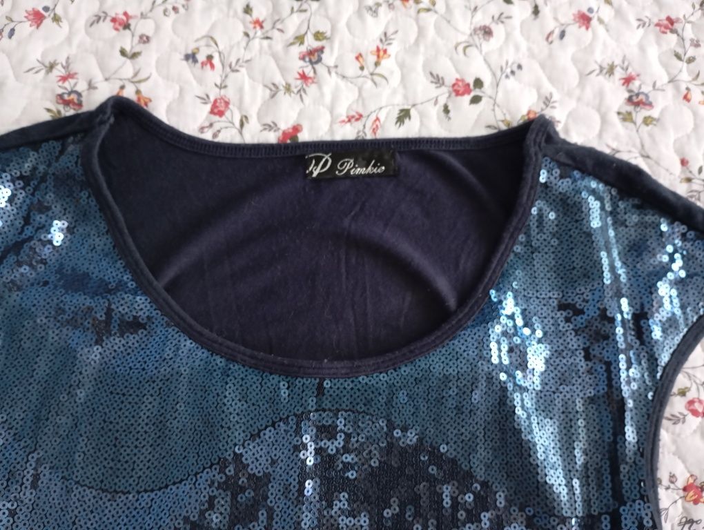 T-shirt com lantejoulas Pimbio