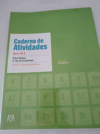 Novo FQ 9 Físico-Química 9º Ano - Caderno de Atividades, como Novo.