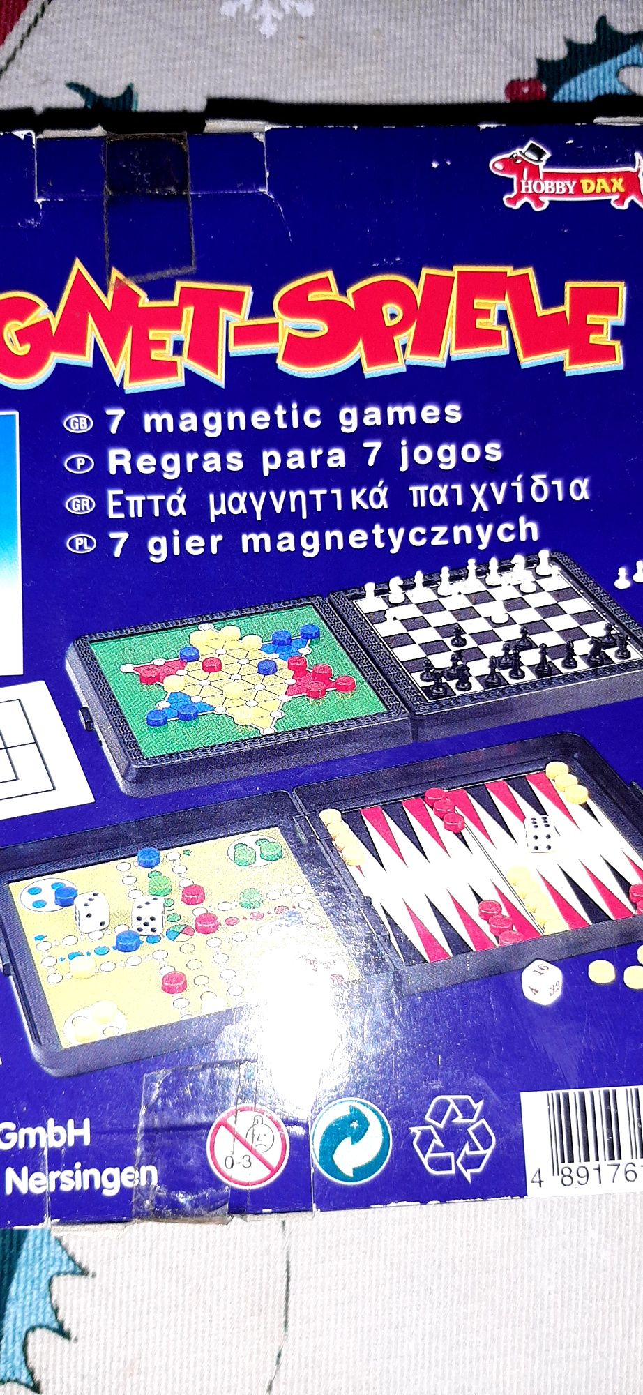 7 jogos magnéticos tradicionais, xadrez, Gamão, Loto, damas etc...