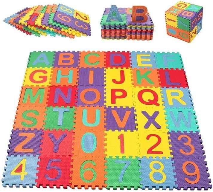 star ibaby mata Puzzle edukacyjna Liczby Alfabet Piankowa 195 x 195 cm