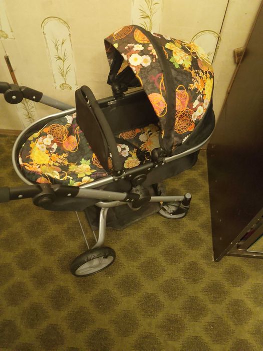 Візочок для ляльки трансформер розкладний (високий)