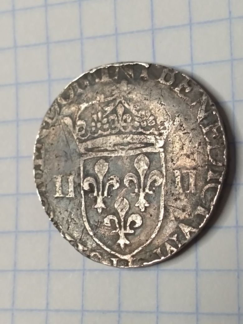 Moneta, Henryk III Walezy, 1/4 ecu. 1579 r.