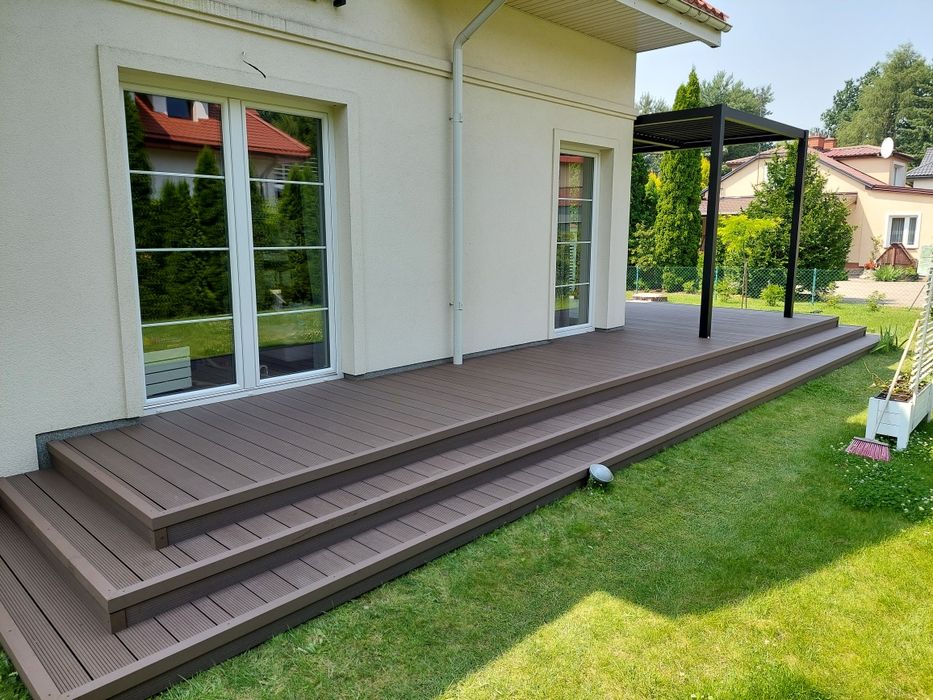 Taras / deski kompozytowe i drewno natur. /zadaszenie tarasu / balkony
