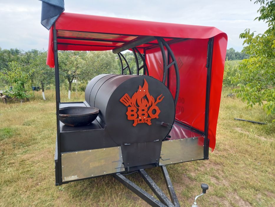 BBQ Smoker Мангал коптільня смокер барбекю бочка на колесах причіпі