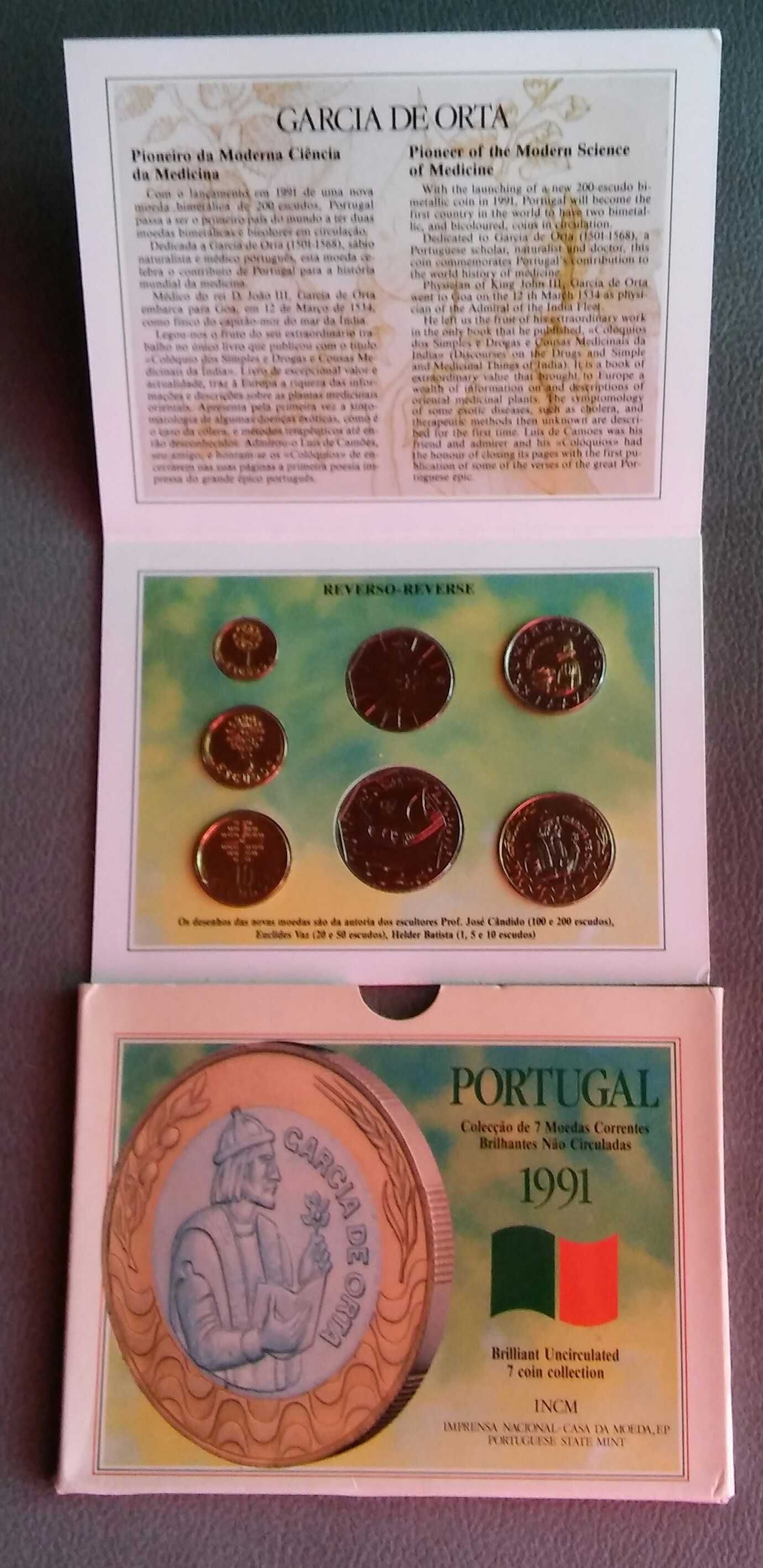Moedas carteiras BNC 1986 e 1991