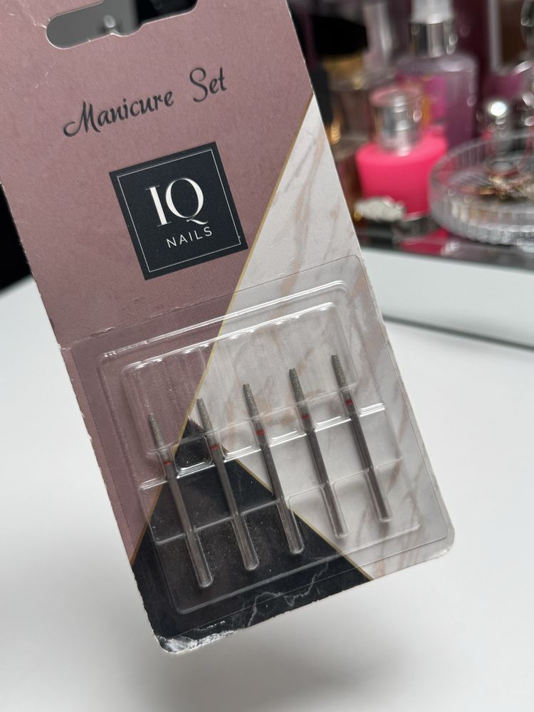 IQ nails zestaw frezów do skórek ścięty stożek 5 sztuk