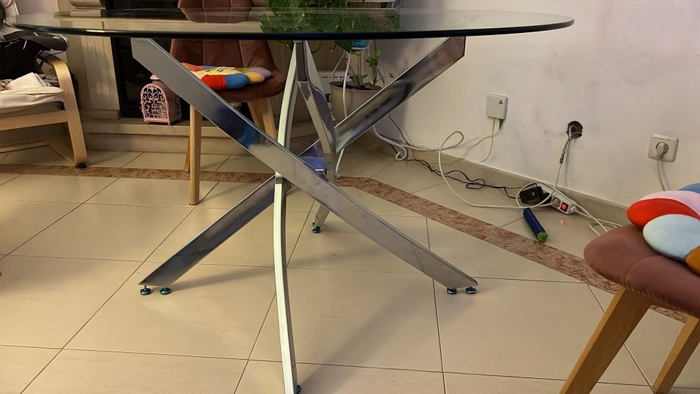 Mesa redonda de vidro 1.20cm