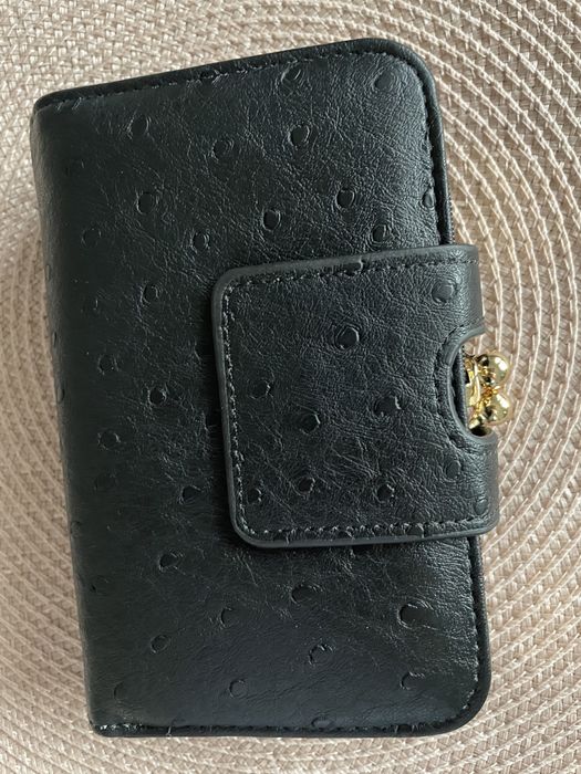 Czarny portfel z eko skóry bigle vintage