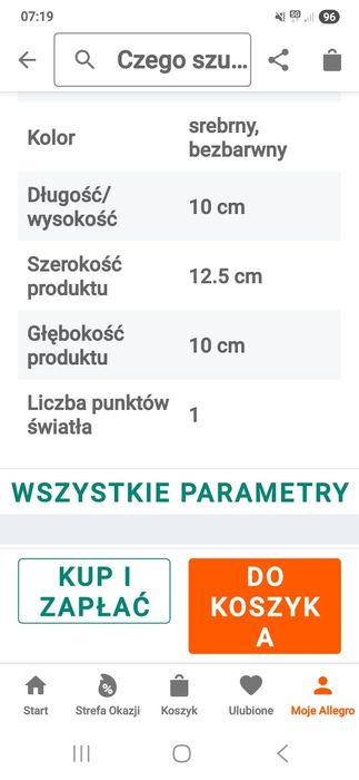 Kinkiet z dymionym kloszem