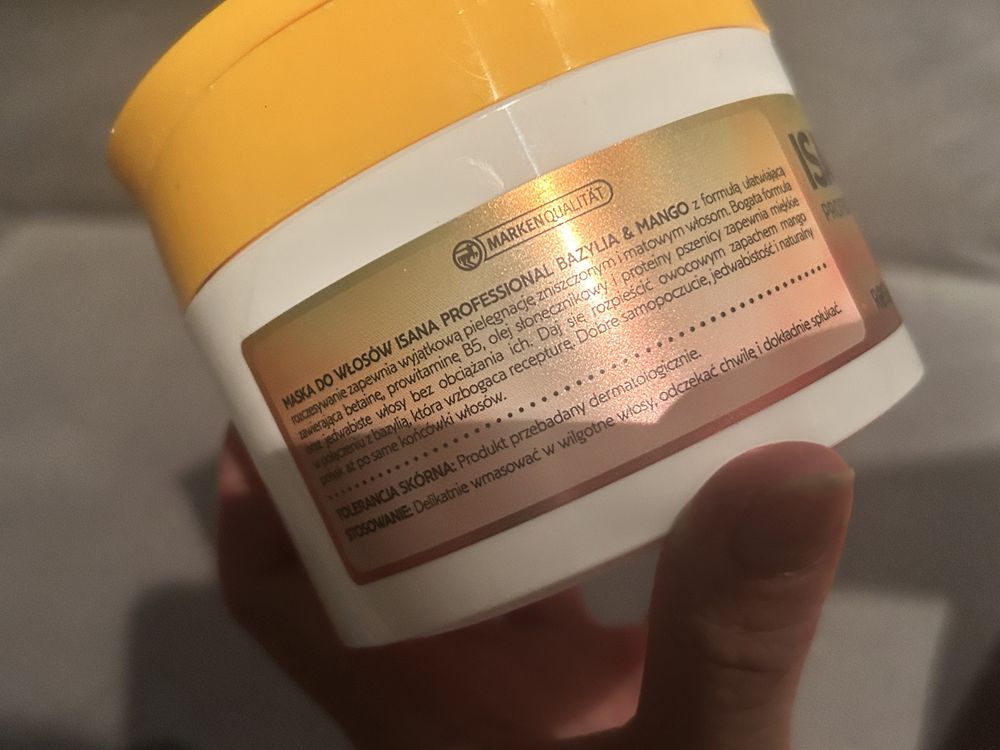 Isana mango bazylia maska do wlosów