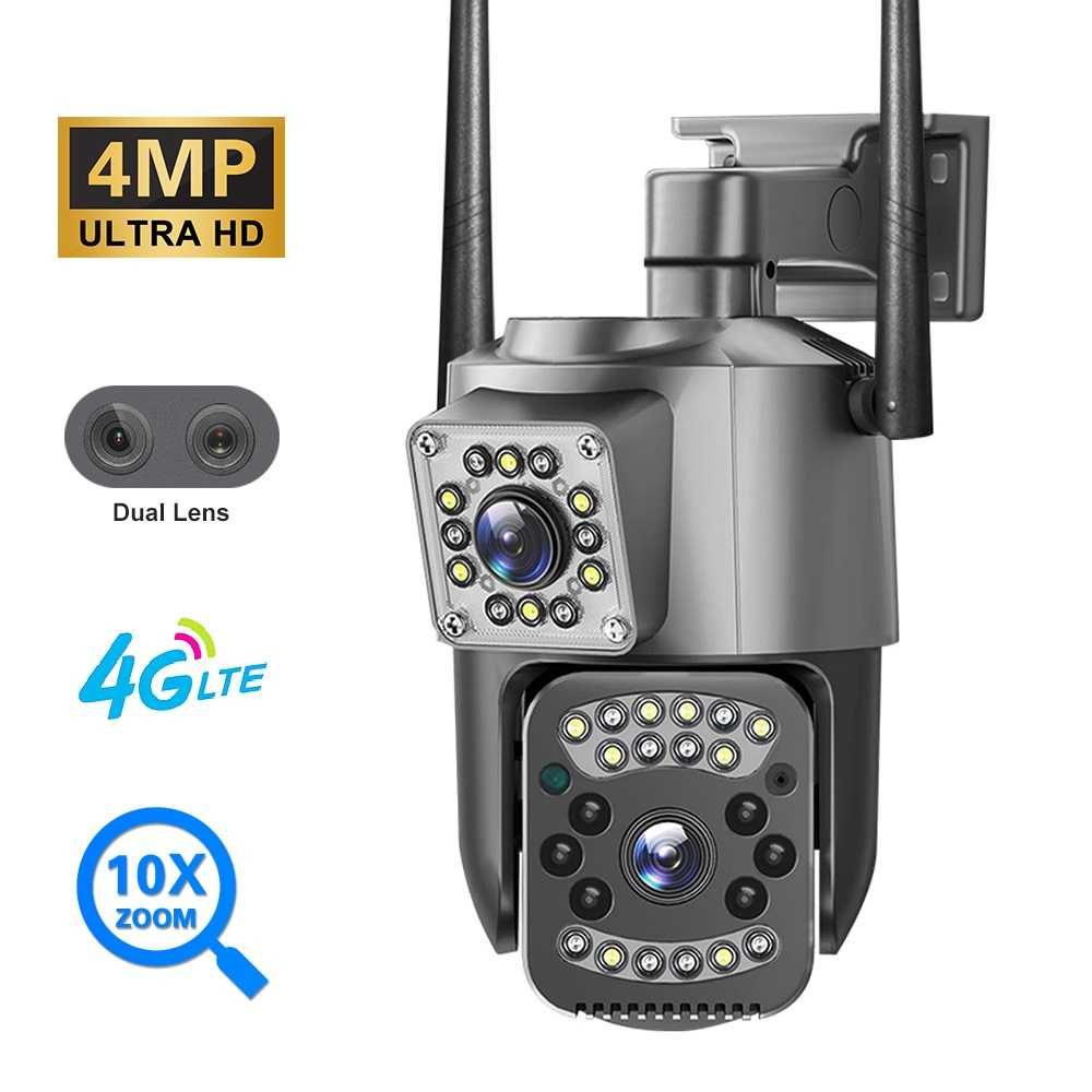 [NOVO] Câmara Vigilância Exterior • CARTÃO SIM 4G • 4 MP • Zoom 10x