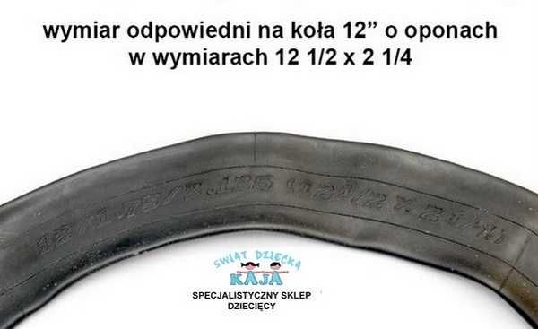 Dętka do wózków 12 x 1,75 / 2,125 Zakrzywiony wentyl 2 sztuki Nowe