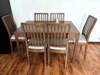Stół rozkładany drewniany IKEA EKEDALEN 120/180 x 80 x 75 + 6 krzeseł