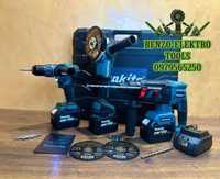 Makita 3в1 Набор Болгарка DGA504 + Шуруповерт DHP485 Перфератор DHR202