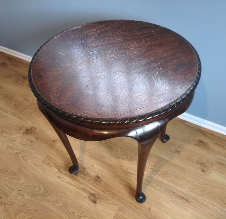 Elegancki stół stolik okrągły klasyczny retro vintage