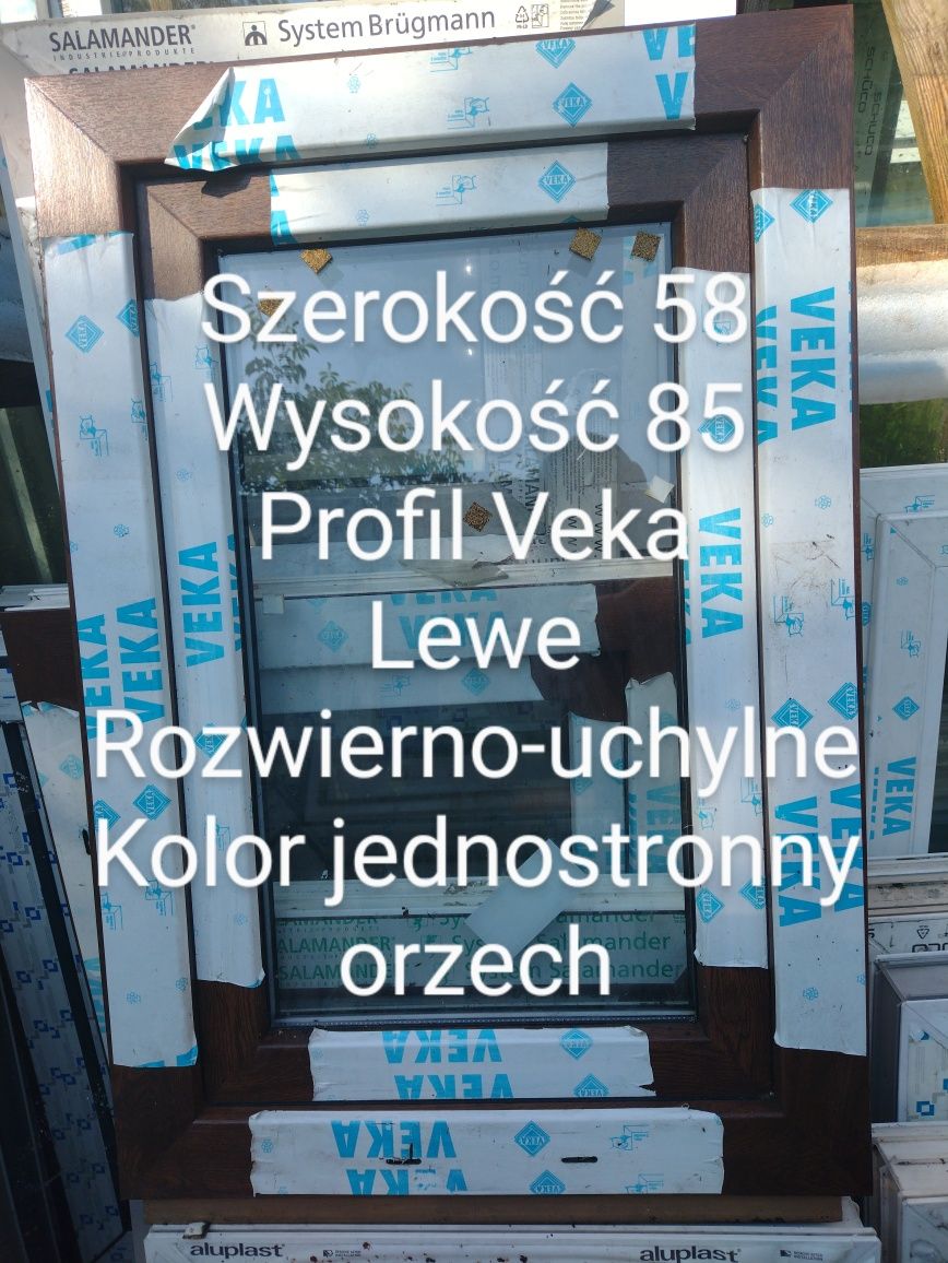 Okno Veka Jednostronny orzech 3 szybowe Ciepła ramka  70x70