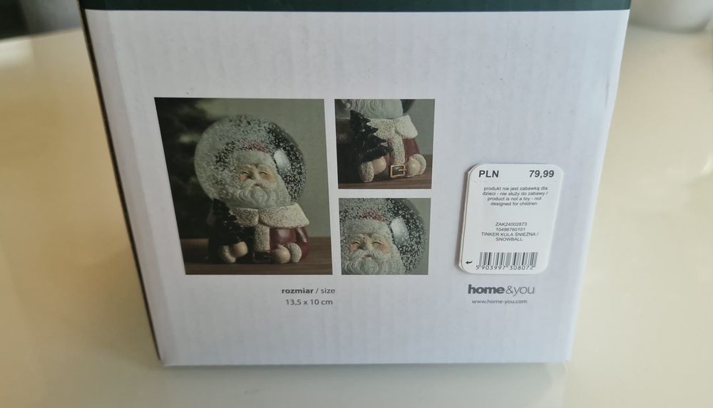 Śnieżna kula Mikołaj duża Home&You