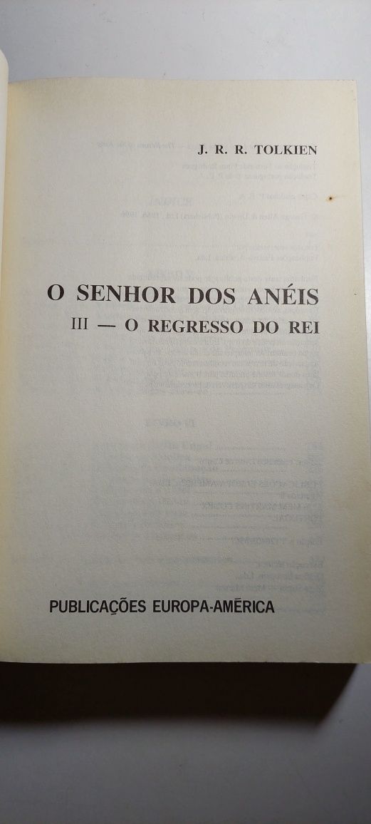 O Senhor dos Anéis - Tolkien Parte I (Europa-América)