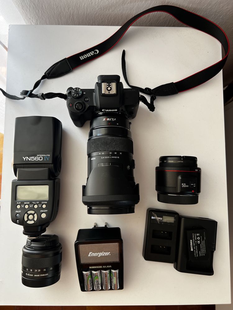Canon m50 + Sigma Art 18-35+50mm 1.8+ canon 15-45