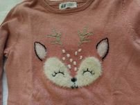 Sweter dziewczęcy h&m z aplikacją jelonka rozmiar 140