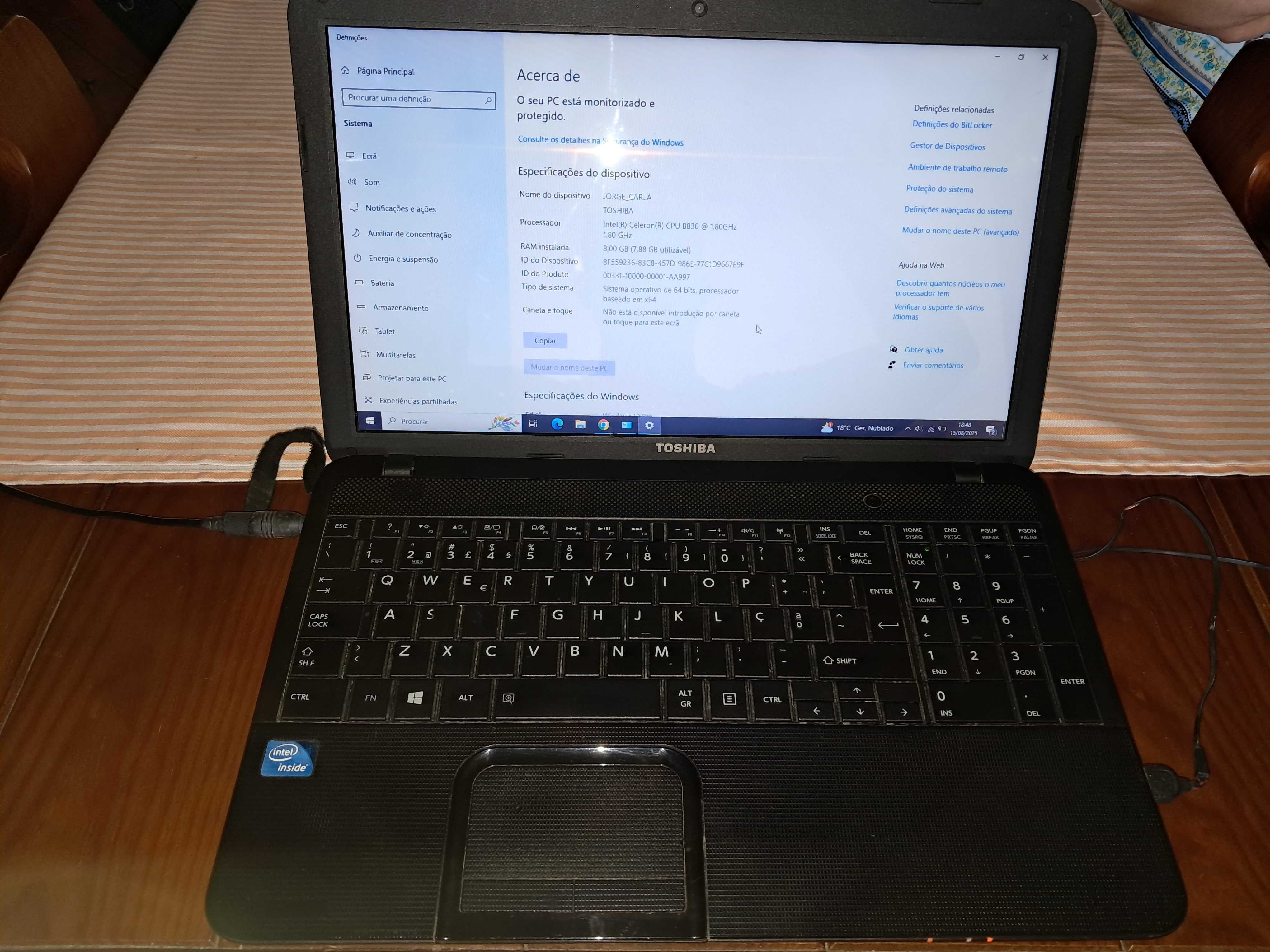 Portátil Toshiba