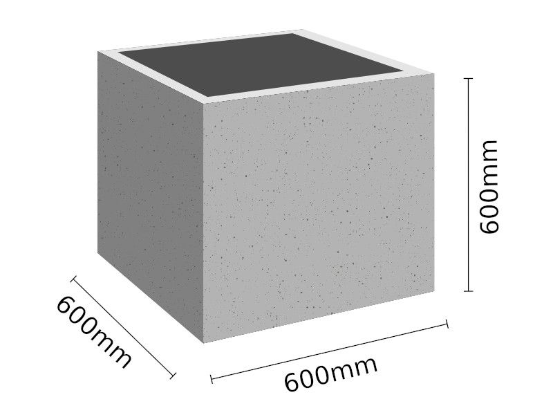 Donice Betonowe, Donice z Betonu Architektonicznego, 60x60x60 PROMOCJA