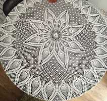 Niezwykły obrus szydełkowy handmade - Biały 200 cm