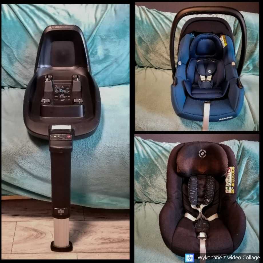 komplet:maxi-cosi baza ISOFIX,2 foteliki 0-13kg i 9-18,5kg