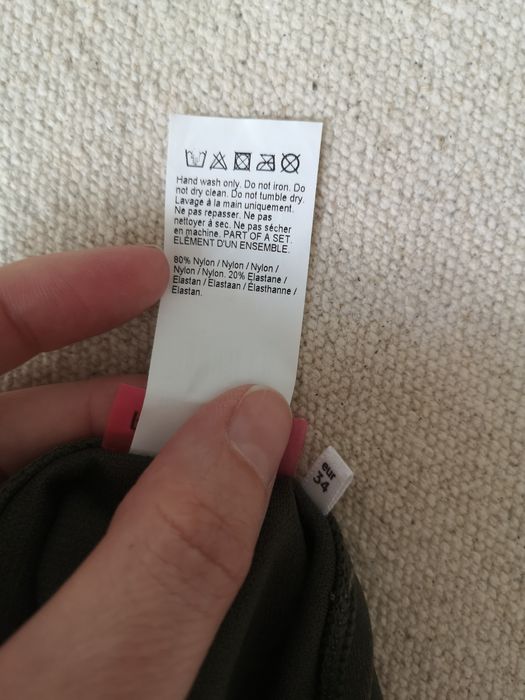 River Island strój kąpielowy jednoczęściowy zielony khaki 34/XS