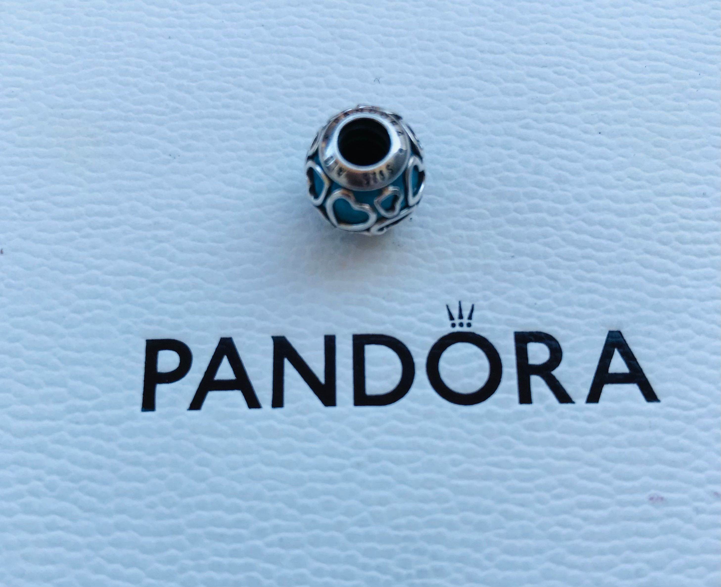 Pandora Charms Błękitne miłosne serca Unikat