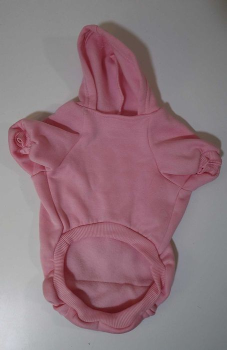 Roupinha Cão Pet Camisola Rosa c/ Capuz, S - 20x30cm
