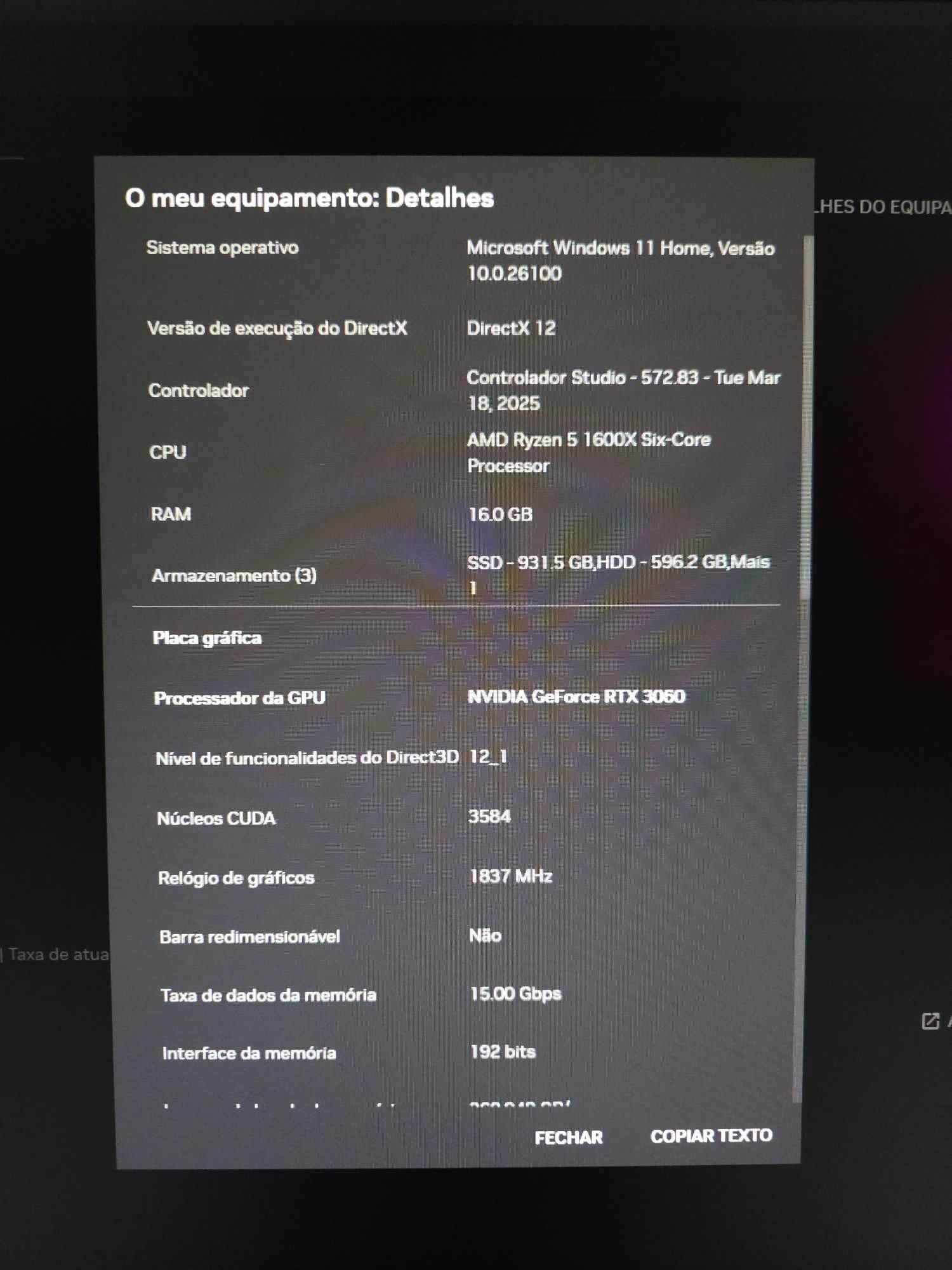 PC Desktop RTX 3060