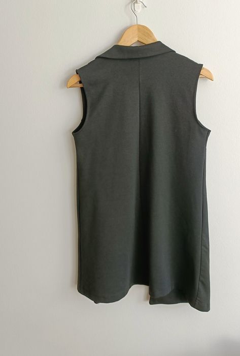 Kamizelka damska dłuższa czarna casual minimalistyczna gładka M 38 L 4