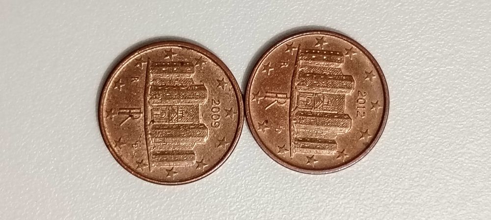 Vendo Pak de 5 Moedas de Itália Vários anos