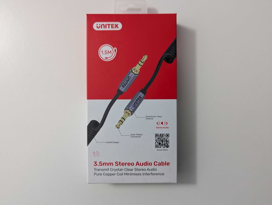 Kabel Jack 3.5mm - Jack 3.5mm 1,5m Spiralny Unitek Nowy