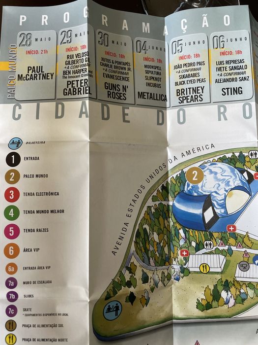 Bilhetes 1.ª edição Rock in Rio 2004