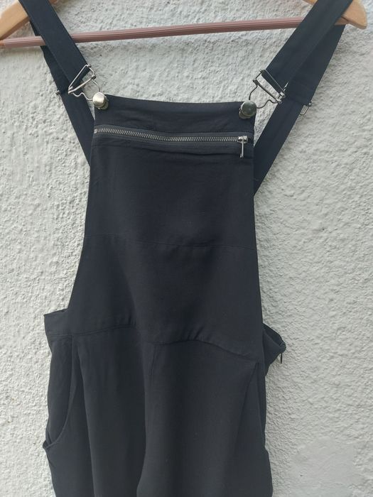 Spodnie czarne eleganckie ogrodniczki Cubus na 152